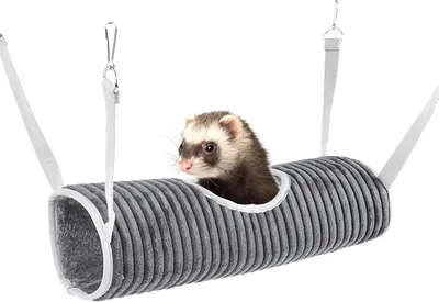 Produktbild von Hamster-Hängematte, Kleintierbett-Tunnel, Meerschweinchen-Hängematte, Hängematte, Frettchen-Hängematte, Spielzeug-Tunnel und Rohr, Haustier-Tunnel, Grau