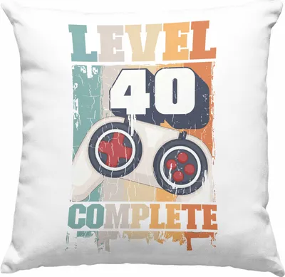 Produktbild von Trendation -  40. Geburtstag Deko-Kissen mit Füllung 40x40 Mann Geschenk 40er Geschenkidee 40 Mutter Vater Männer Lustig Geschenke Gamer (Grau)