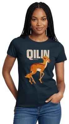 Produktbild von Spreadshirt Phantastische Tierwesen 3 Qilin Einhorn Frauen T-Shirt, L, Navy