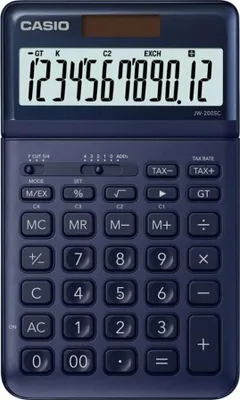 Productafbeelding van Casio JW-200SC - Zakrekenmachine voor op het bureau - 12 cijfers - Zonnepaneel, batterij - marineblauw