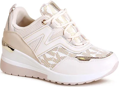 Produktbild von topschuhe24 2504 Damen Keilabsatz Sneaker Print Halbschuhe, Farbe:Beige, Größe:40 EU