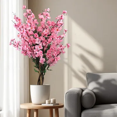 Produktbild von Kunstpflanze Blütenbaum 90 cm Wintersweet Pink Künstliche Pflanze Blüten