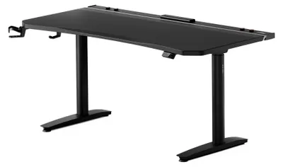 Produktbild von Elektrisch Gaming Tisch Schreibtisch PC Computertisch Ergonomisch Carbon Kopfhörerhaken Getränkehalter schwarz, 1600 x 800 mm