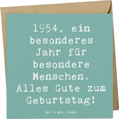 Produktbild von Mr. & Mrs. Panda Grußkarte Spruch 1954 Geburtstag - Meeresbrise - Geschenk, Nostalgie, Happy Birthday, Geburtstagsgeschenk, Liebe, Klappkarte, Alter, Glückwunschkarte
