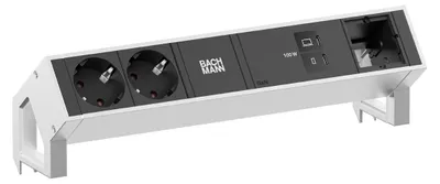 Produktbild von Bachmann Desk2 2Xcee7/3 1Xusb C/C 100W, 1Xcm L=0,2M Inox