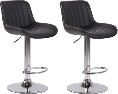 Produktbild von 2er Set Barhocker Lentini Kunstleder chrom schwarz