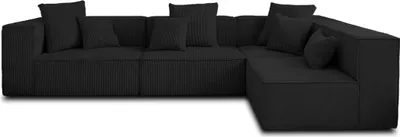 Produktbild von Lisa Design Colombine, Modulares Ecksofa rechts, 5-Sitzer, aus Cord , Schwarz
