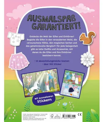 Produktbild von Mein Ausmalstickerbuch - Elfen und Einhörner