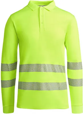 Produktbild von Roly Workwear HV9319 | Poloshirt Atrio Longsleeve Langarmpoloshirt - Farbe: Fluor Yellow 221 - Größe: L