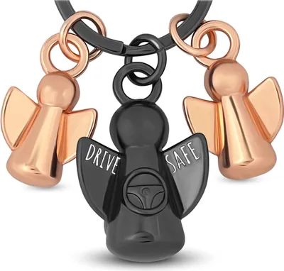Produktbild von LANOLU Schutzengel Schlüsselanhänger, Engel Schlüsselanhänger, Glücksbringer Auto, Drive Safe Geschenke zum Führerschein, Glücksengel