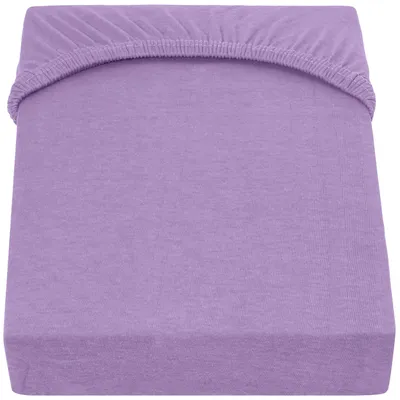 Produktbild von JERSEY Spannbettlaken 140x200-160x200cm Spannbetttuch 100% Baumwolle, Farbe: Lila