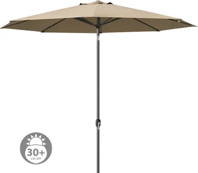 Produktbild von Sonnenschirm 3,5m rund creme Garten Balkon knickbar mit Kurbel UV-Schutz Gestell anthrazit paramondo interpara