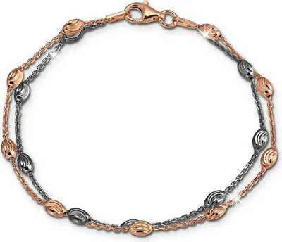 Produktbild von SilberDream Damen-Armband 925 Silber diamantiert 19-21cm rose schwarz SDA2459F