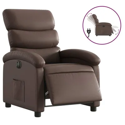 Produktbild von vidaXL Elektrischer Relaxsessel Braun Kunstleder