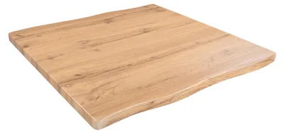 Produktbild von Tischplatte Joan | 60 x 60 cm eckig | Holz | Farbe: Eiche | Baumkante | Holzplatte für Küche & Café