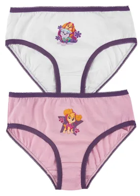 Produktbild von Paw Patrol Unterhose für Mädchen Kinder Panty Slip Unterwäsche Rosa/Weiß (2er Pack) 110-116