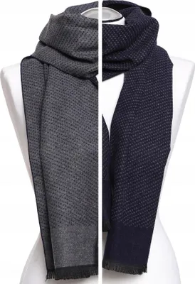 Obrázok produktu pre Elegantný pánsky šál v šedej farbe – obojstranný šál – dvojfarebný šál – módny šál – teplý šál