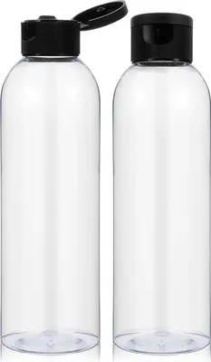 Produktbild von 4 Stück Reiseflaschen 200 ml Leere Spender Plastikflasche Nachfüllbar Lotionbehälter mit Flip Cap Reisegröße Behälter für Shampoo, Spülung, Lotion, Cremes