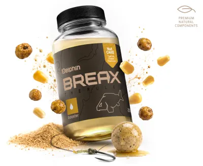 Produktbild von DELPHIN BreaX NutCAKE, Flüssig-Booster, NutCAKE, Tigernuss-Scopex-Mais/250ml, 1Stk., 101007203