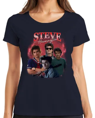 Produktbild von Steve Harrington Stranger Serienfan Geschenk Babysitter Hawkins Damen T-Shirt, Navy, S