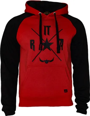 Produktbild von ROCK-IT Apparel Lässiger Herren Hoodie – "Urban Streetstyle Kapuzenpullover" Rot/Schwarz L