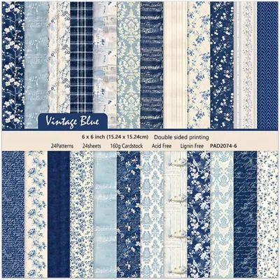 Zdjęcie produktu dla Zestaw papierów do scrapbookingu, 24 arkusze, dwustronnie zadrukowane, 15 x 15 cm, idealny do projektów rękodzielniczych