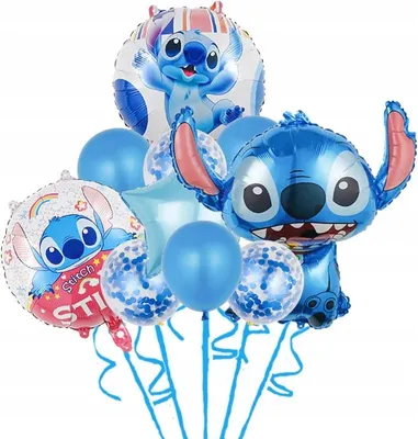 Obrázek produktu pro Sada balónků na oslavu narozenin, 10 kusů, Stitch, postava z pohádky