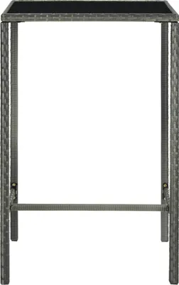 Obrázek produktu pro vidaXL Zahradní barový stůl šedý 70x70x110 cm Poly ratan a sklo