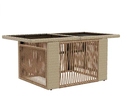 Image de vidaXL Table de jardin relevable, beige, 100 x 55 x 37 cm