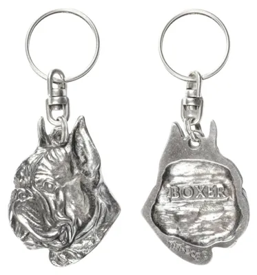 Zdjęcie produktu dla Art-Dog Brelok do kluczy – Bokser II – wykończenie posrebrzane