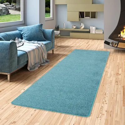 Produktbild von Hochflor Langflor Teppich Läufer Cottage Petrol, Größe:100x300 cm