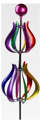 Produktbild von Buntes Windrad aus Metall 128 cm für Garten und Terrasse