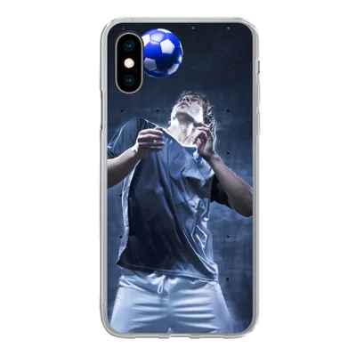 Produktbild von MuchoWow® Handyhülle Schutzhülle Hülle für iPhone X Hochbegabter Fußballer Silikon Softcase Handy Hülle - Handyhülle