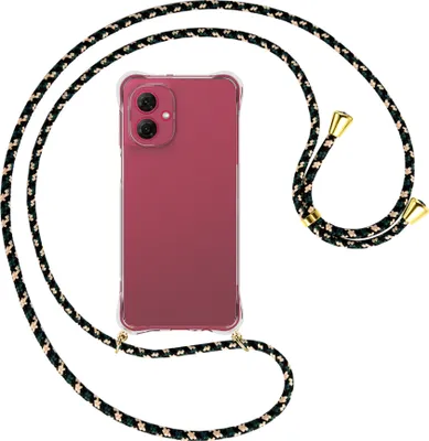 Produktbild von Handykette Backcover-Schutzhülle mit Band (Metall goldfarben) für Motorola Moto G55 5G - camouflage