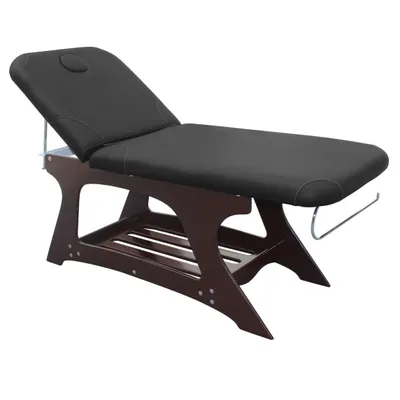 Image de VIRTUS Lit table de massage pour esthétique soins istitut beauté tattoo salon NOIR