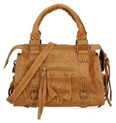 Immagine prodotto di Borsa a tracolla Erisia Dames, in pelle scamosciata, con motivo stampato, tracolla removibile, prodotta in Italia