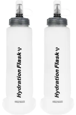 Produktbild von Faltbare Trinkflasche Soft Flask 500ml Weiß 2 Stück BPA-Frei TPU für Sport