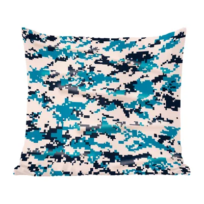 Produktbild von MuchoWow® Zierkissen Sofakissen Wohnzimmer Dekokissen 50x50 cm Blaues und weißes Camouflage-Muster - Komfort - Sofakissen