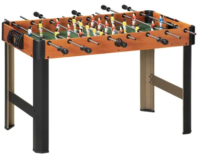 Immagine prodotto di Tavolo da calcio con 2 palloni e tabellone dei punteggi | Colore: marrone e nero | Dimensioni: 104x118x69 cm