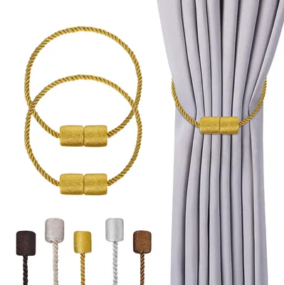 Produktbild von 2-teiliger magnetischer Gardinenhalter (Gold)