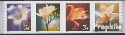 Produktbild von Briefmarken USA 2001 Mi 3428BC-3431BC Viererstreifen (kompl.Ausg.) postfrisch Blumen