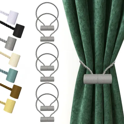 Productafbeelding van Hion Magnetische gordijnsluitingen, grijs, 6 stuks, gordijnsluitingen, gesp