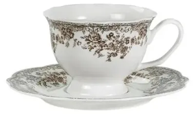 Image de Service à café Bricard Fleury 12 pièces brun en porcelaine 225 ml