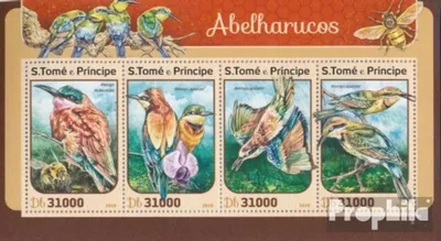 Produktbild von Briefmarken Sao Tome e Principe 2016 Mi 6851-6854 Kleinbogen (kompl. Ausgabe) postfrisch Bienenfresser