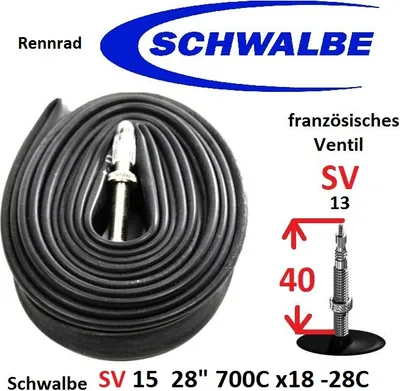 Produktbild von Schwalbe Rennrad Fahrrad-Schlauch SV15  28" 700x18C französisches Ventil 18/28-622/630