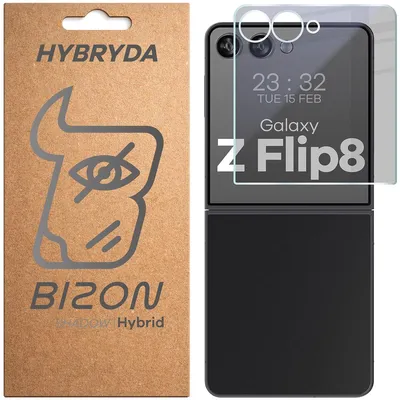 Produktbild von Hybridglas mit Privatschutzfilter für Galaxy Z Flip8, Bizon Hybrid Shadow, Matt