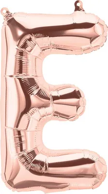 Immagine prodotto di Palloncino in foil lettera E, oro rosa, 40 cm circa, da riempire con aria compressa