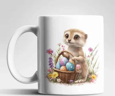 Produktbild von Ostern Erdmännchen Ostereier Kaffeetasse Teetasse Tasse Geschenkidee 325 ml – 5642708-Erdmannchen-01
