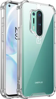 Produktbild von Transparent Hülle für OnePlus 8 Pro, Hybrid Klar Rückseite TPU Bumper Stoßfeste Handyhülle