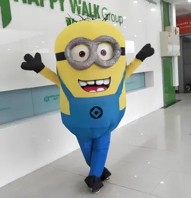 Produktbild von Aufblasbares Minion-Kostüm mit Ventilator für eine Körpergröße von 150–185 cm Halloween